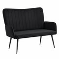 Canapé convertible, en velours, modulable, coloris noir, 115 x 61 x 87 cm, pour le salon ou la chambre d’amis