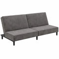 Canapé convertible, modulable, en velours, 2 places, coloris gris, pour le salon ou la chambre d’amis
