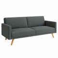 Canapé convertible, 3 places, en tissu, coloris gris, pour le salon ou la chambre d’amis