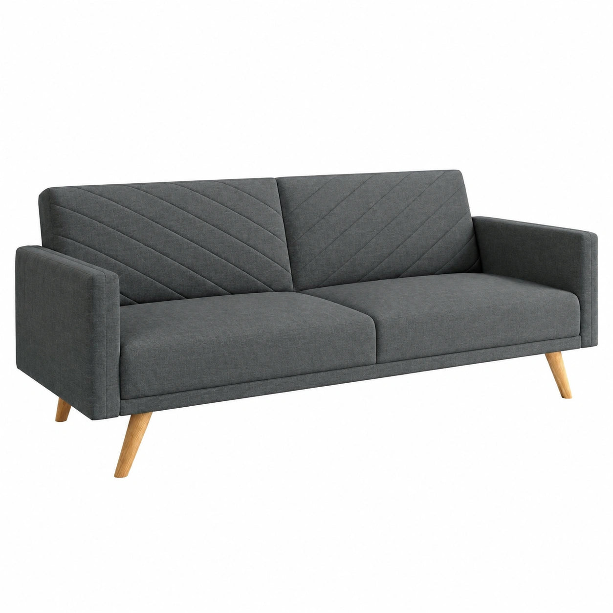 Canapé convertible, 3 places, en tissu, coloris gris, pour le salon ou la chambre d’amis